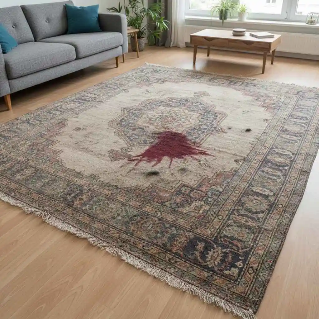 area rug before cleaning