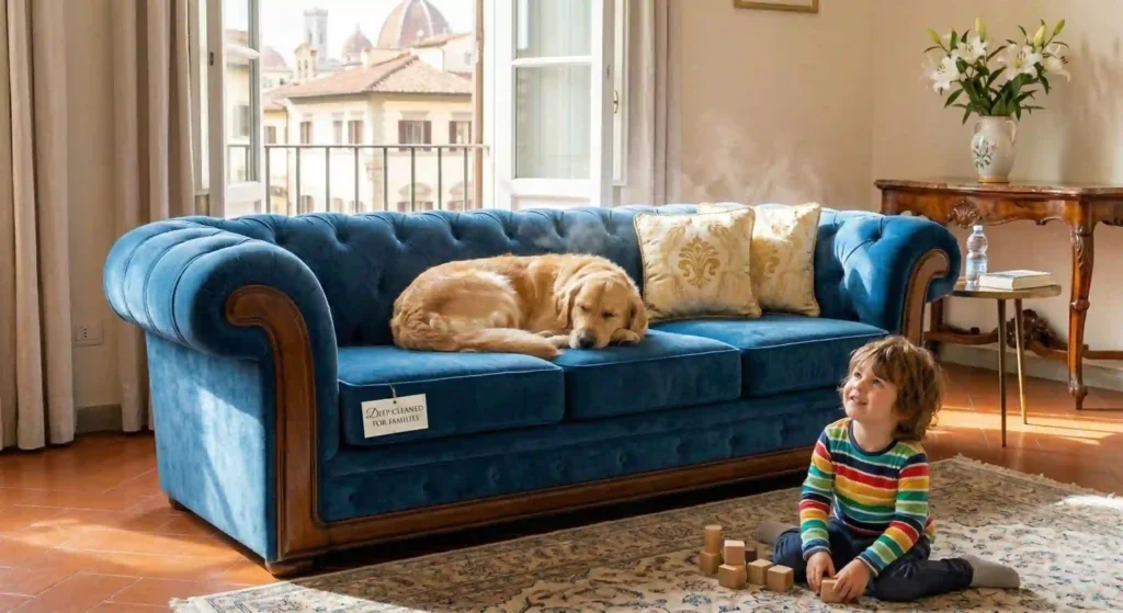 freshly cleaned sofa in a bright Florence home