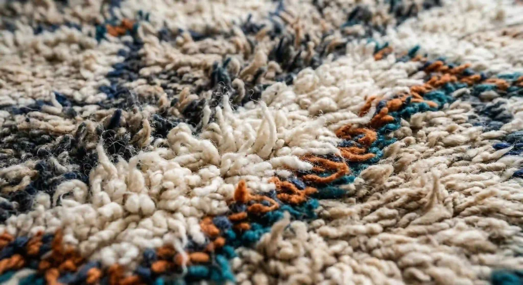 textured rug surface highlighting fiber detail. (2)
