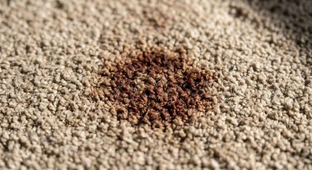 stained carpet close up