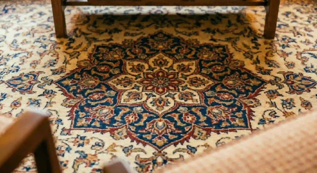 Freshly cleaned area rug after professional rug cleaning service