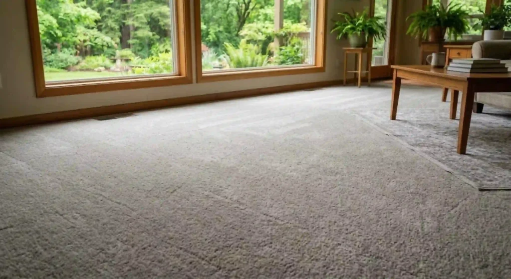 Fresh professionally cleaned carpet in Eugene home