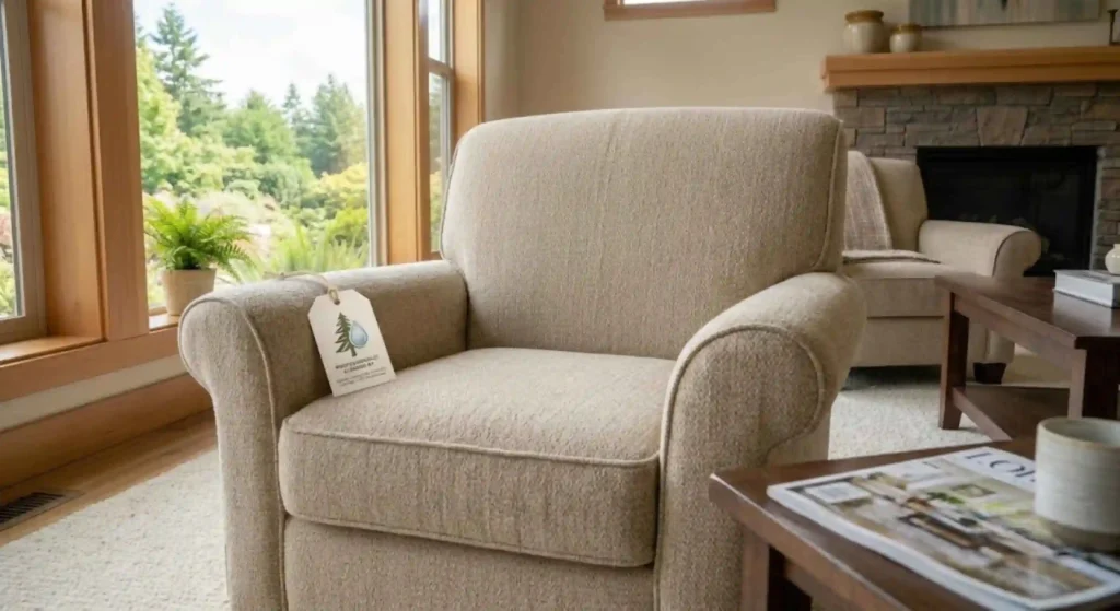 Professionally cleaned upholstery in Eugene home