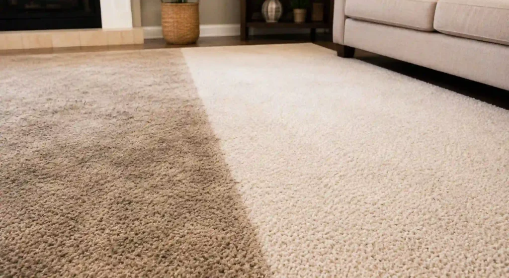 Professional stain removal treatment on carpet in Eugene Oregon